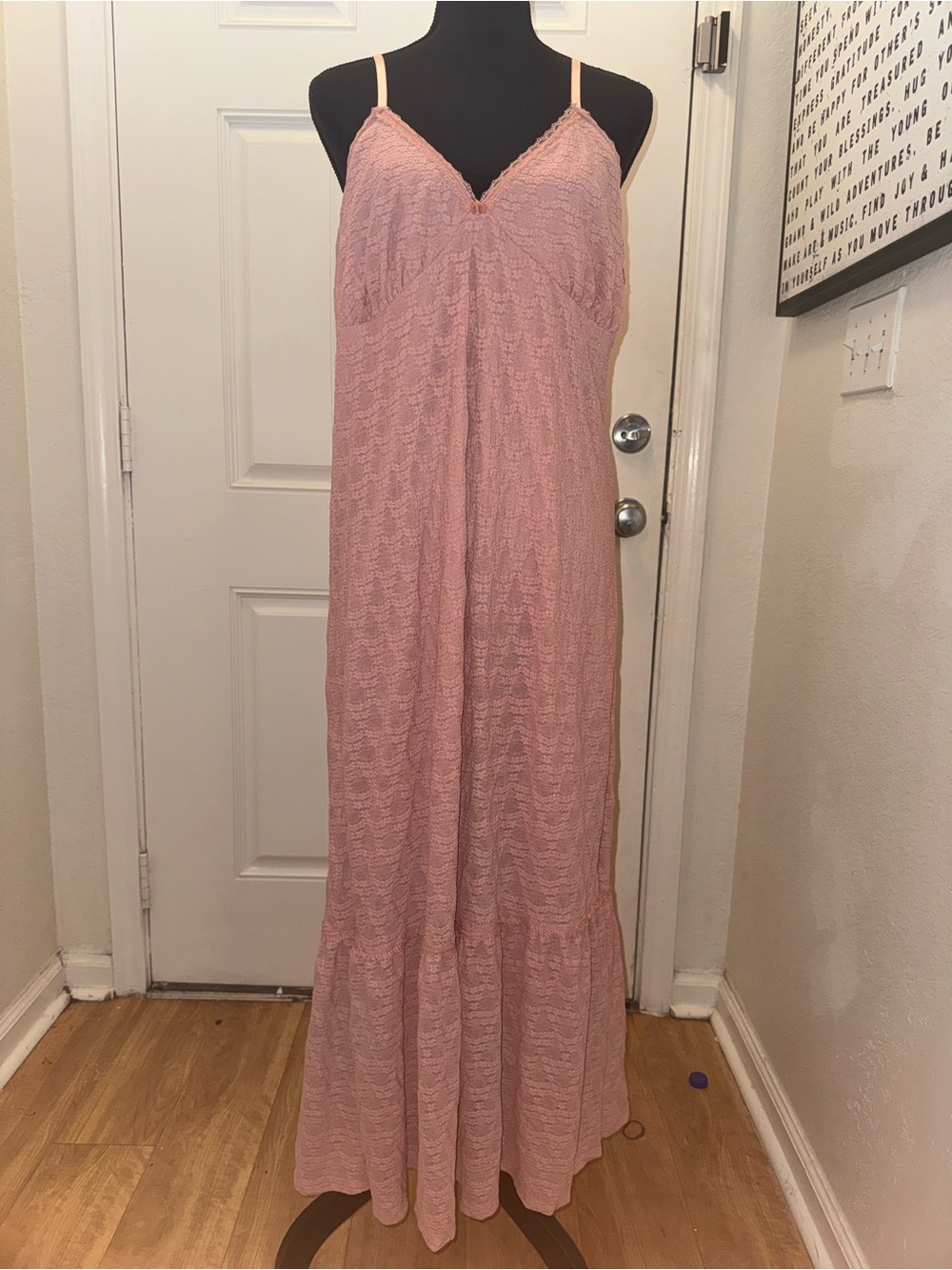 No Boundaries Dusty Pink Lace Maxi Slip Dress 0346